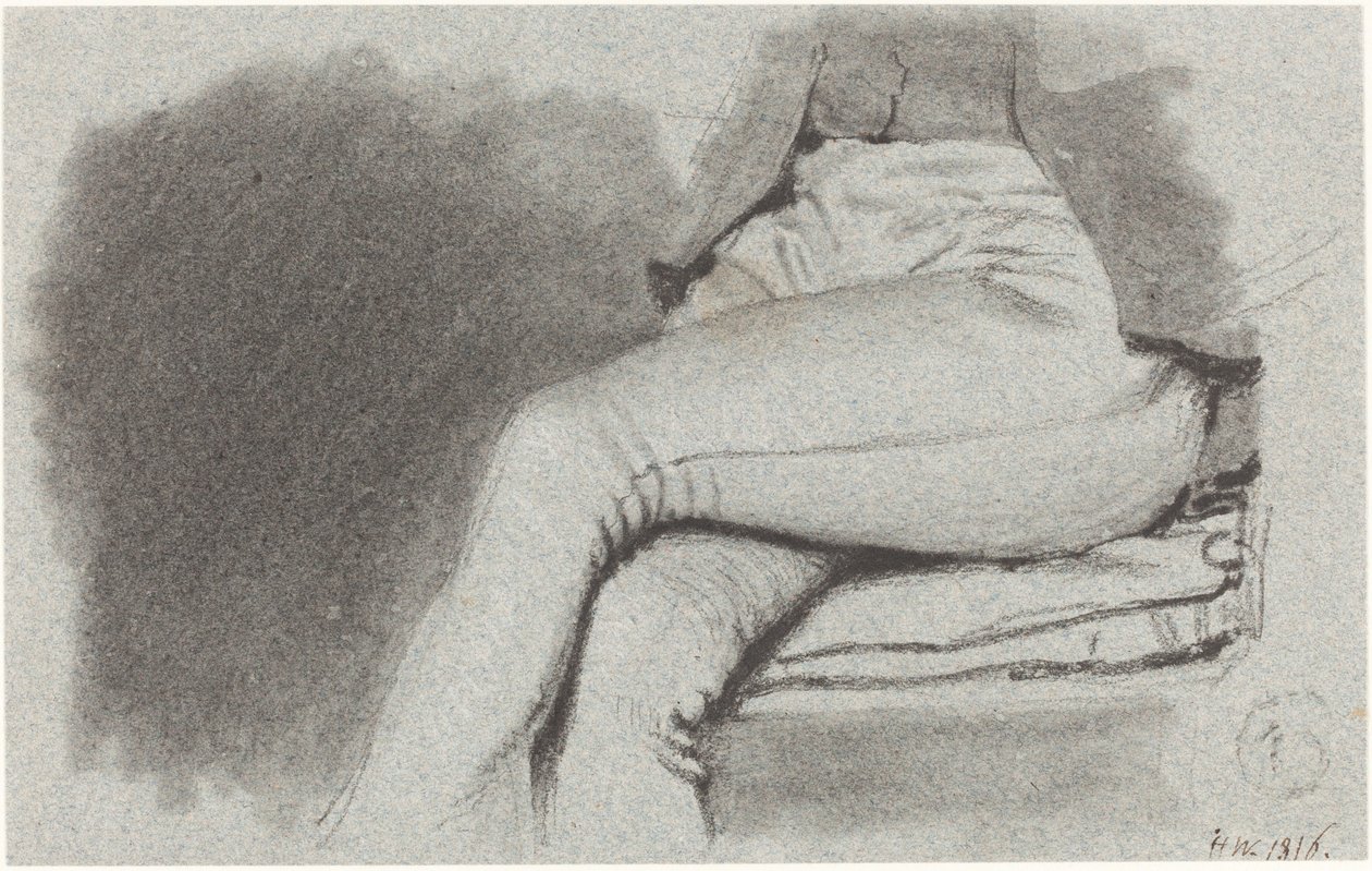 Studie av en sittande mans ben av Henry Wyatt