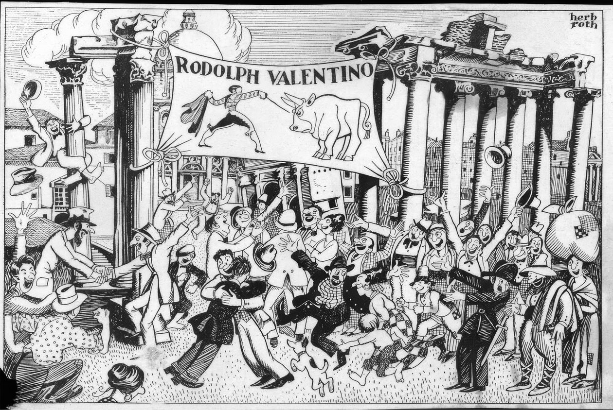 Ankomst av Rudolph Valentino av Herb Roth