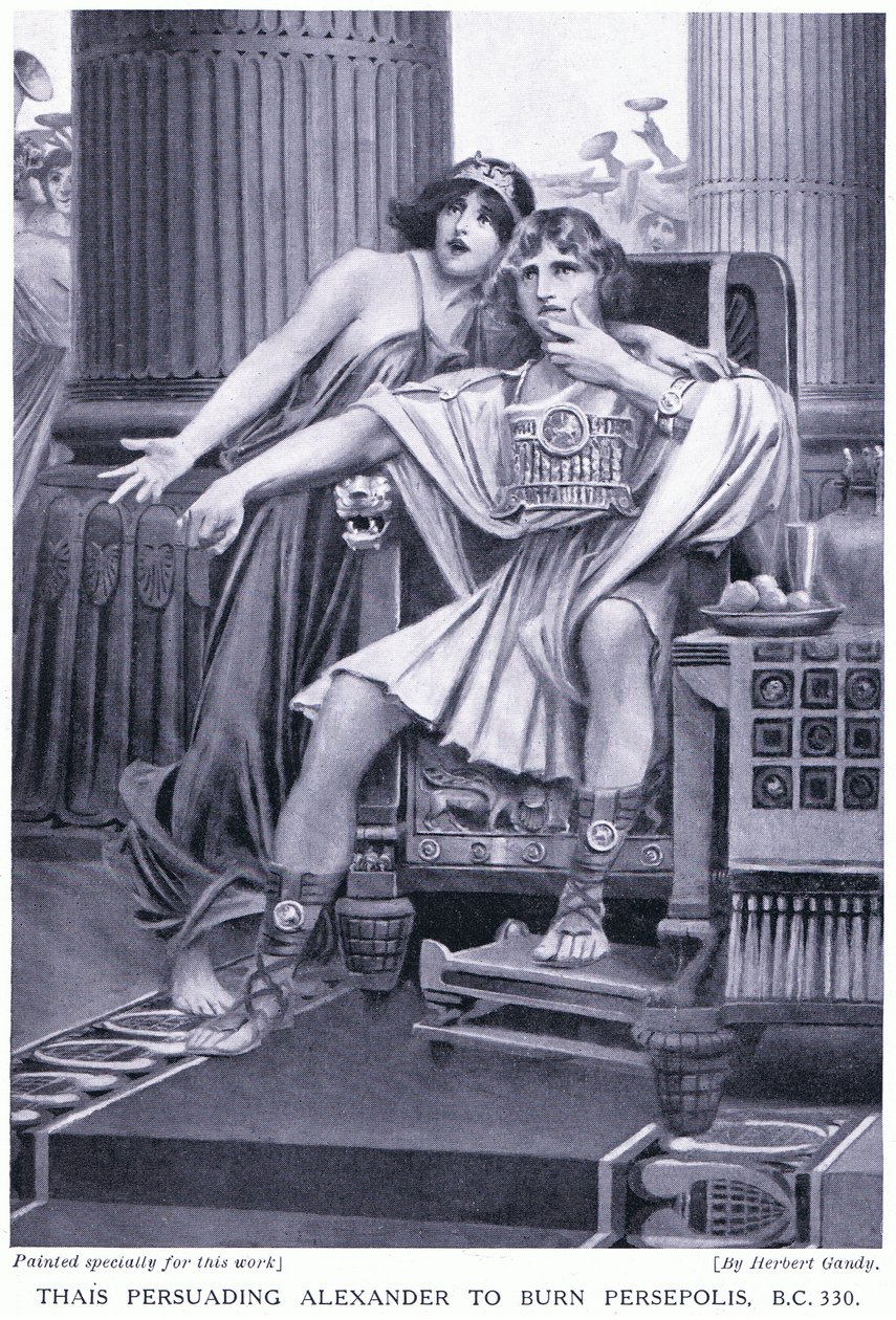 Thailändarna övertalar Alexander att bränna Persepolis 330 f.Kr. av Herbert Gandy