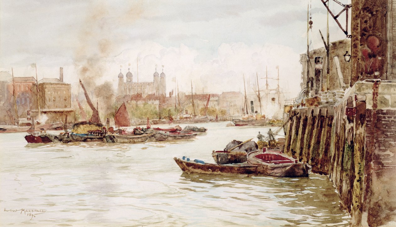 Londons hamn: Upper Pool, 1896 av Herbert Menzies Marshall