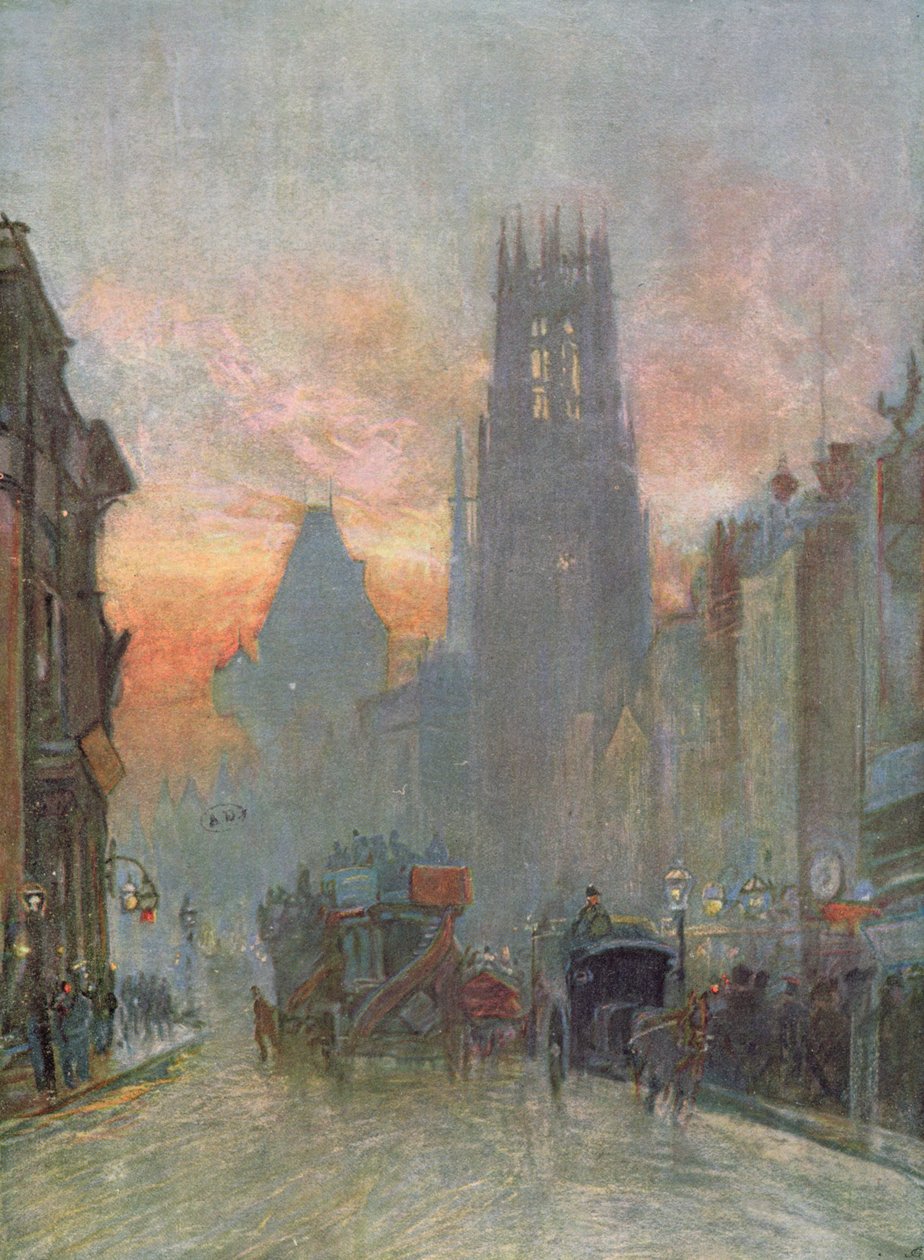 Utsikt nerför Fleet Street, London, sent 1800-tal av Herbert Menzies Marshall