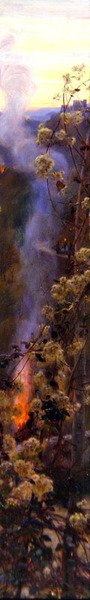 Befano Fuoci, ca 1900 (olja på panel) av Herbert Arnould Olivier