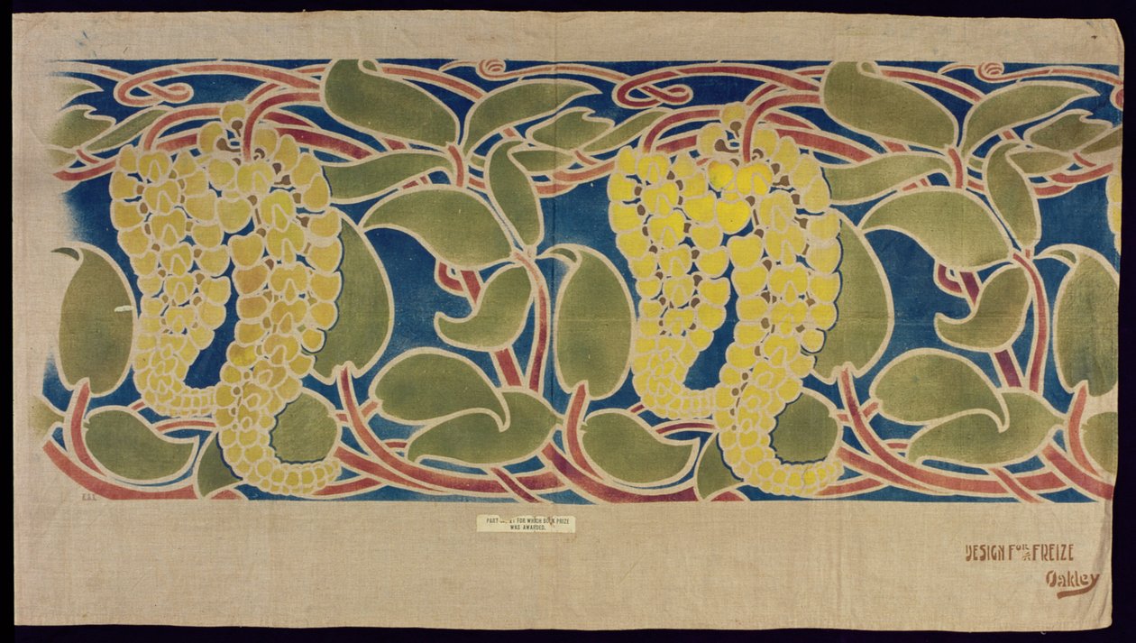 Stencilerat textilprov, c.1896 av Herbert C. Oakley