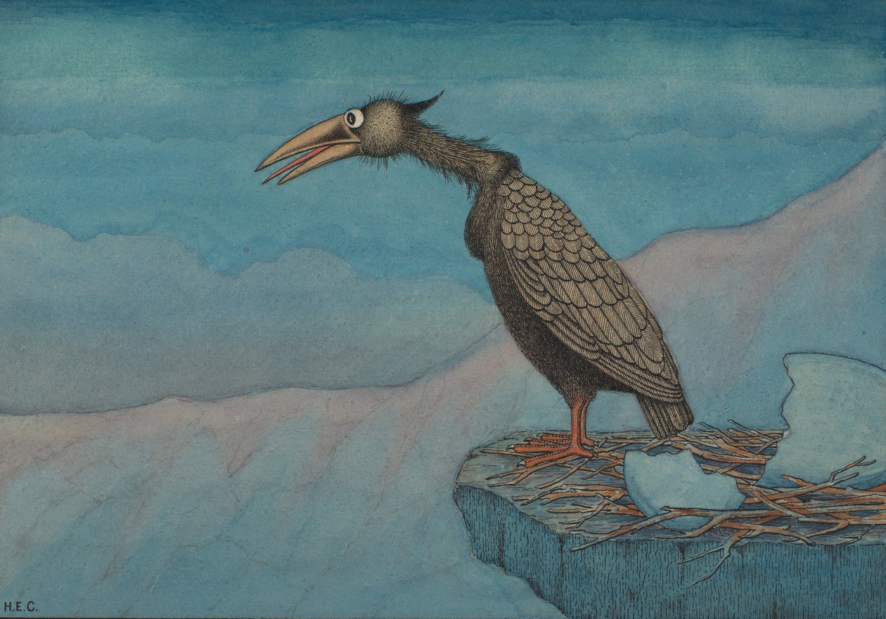 Nykläckt rovfågel, ca 1910 av Herbert E. Crowley