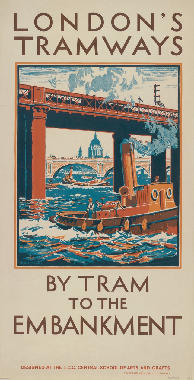 Med spårvagn till banvallen, 1924 av Herbert Kerr Rooke
