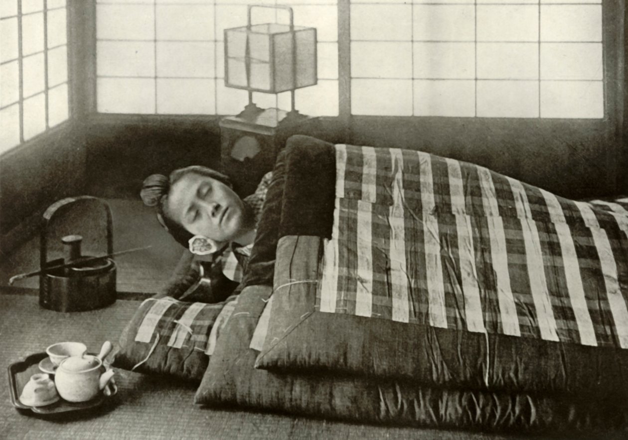 Sängtid i Japan, 1910. av Herbert Ponting