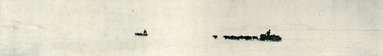 Hundar som galopperar mot barriären, c1911, 1913 av Herbert Ponting