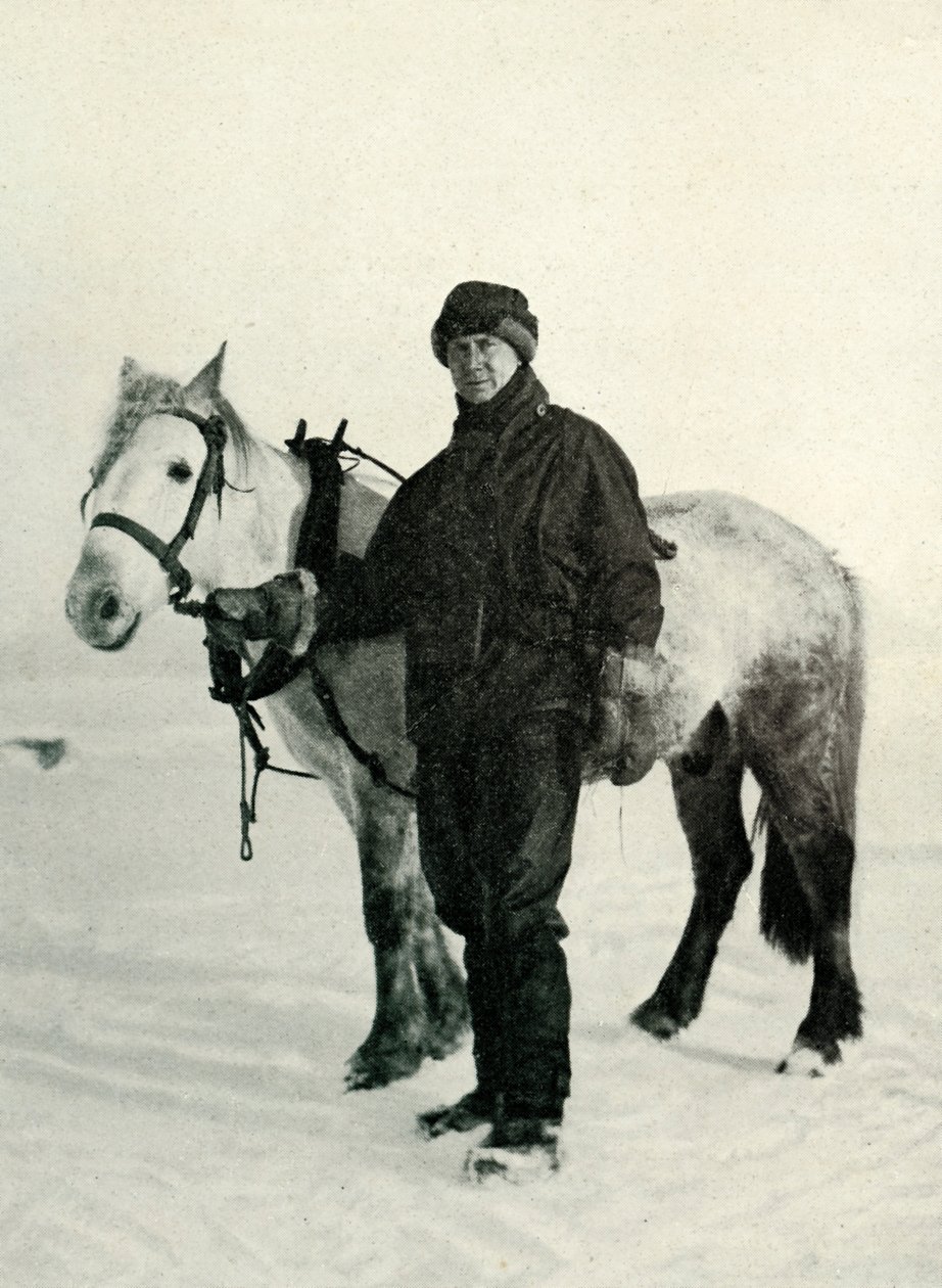 Dr. Wilson och ponny Nobby, c1911, 1913 av Herbert Ponting