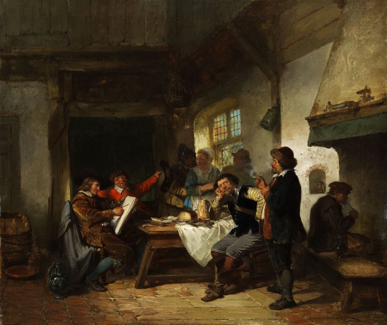 Maler in einer Wirtsstube av Herman Frederick Carel Ten Kate