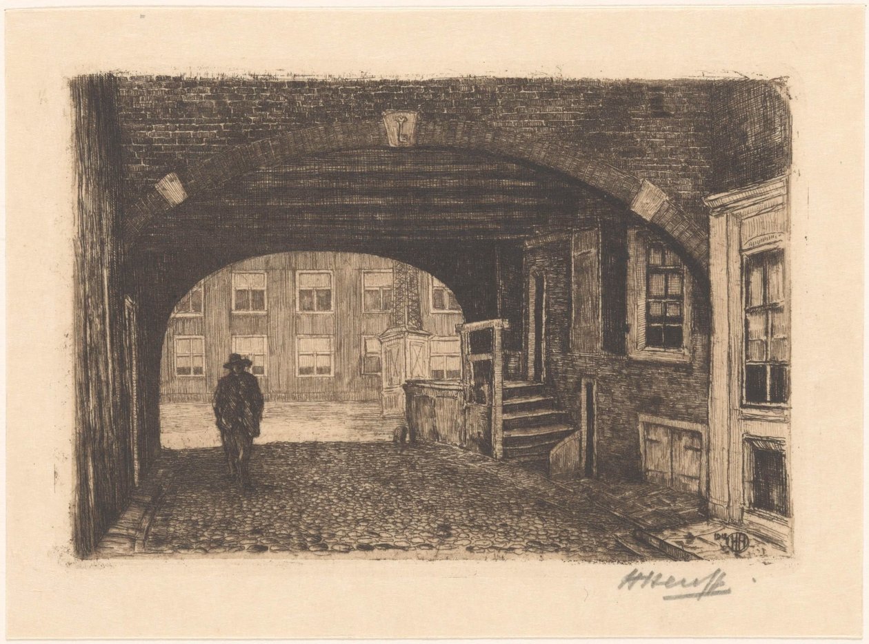Peters port i Amsterdam av Herman Heuff (signed by artist)