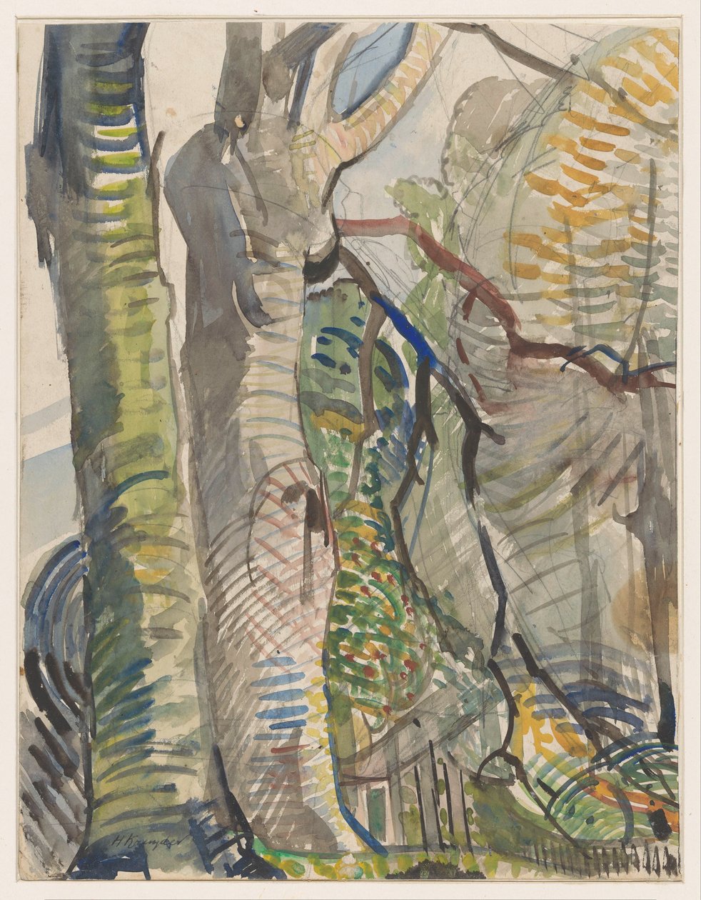 skogslandskap av Herman Kruyder (signed by artist)