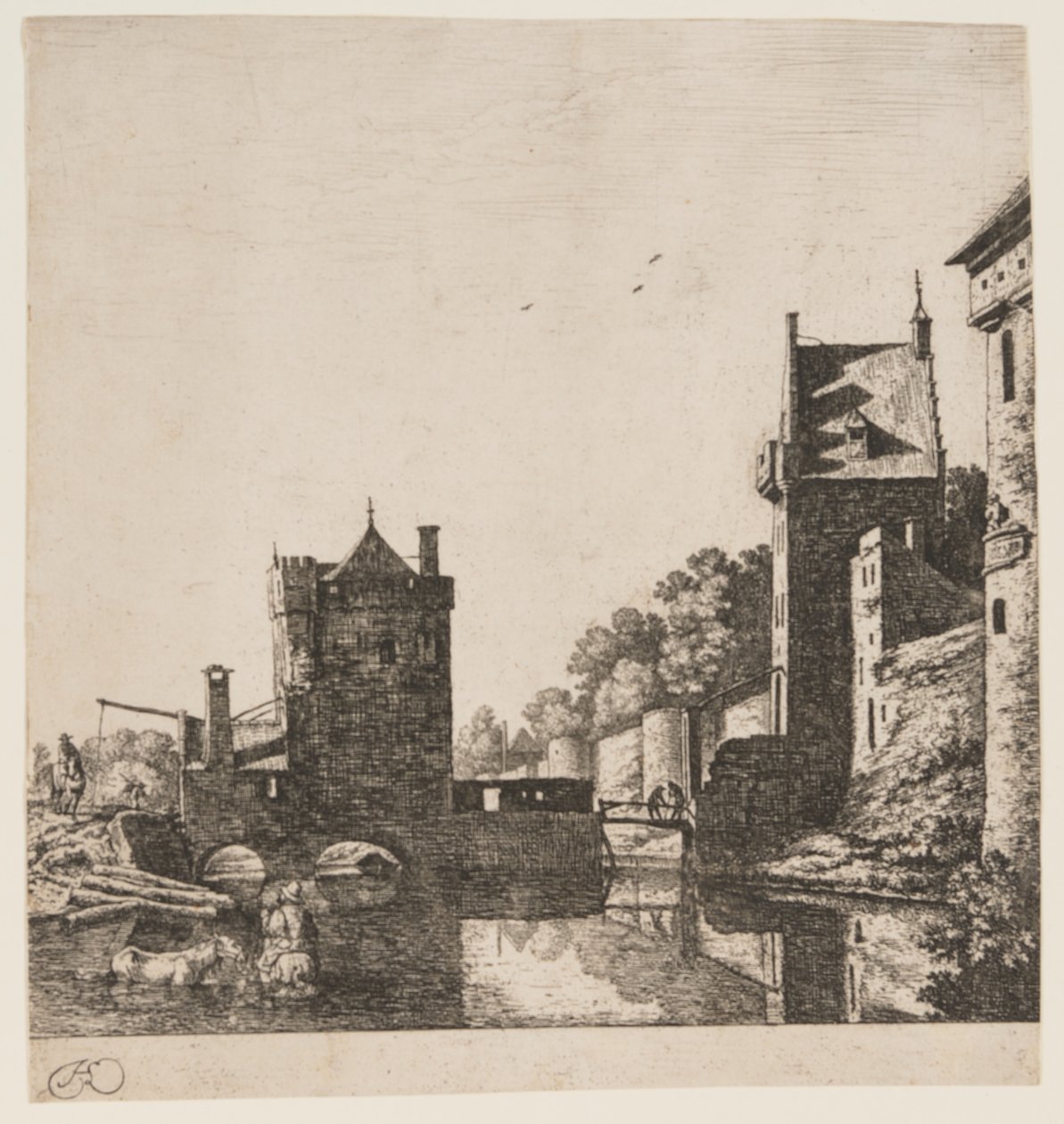 Die Wittevrouwen-Poort i Utrecht av Herman Saftleven