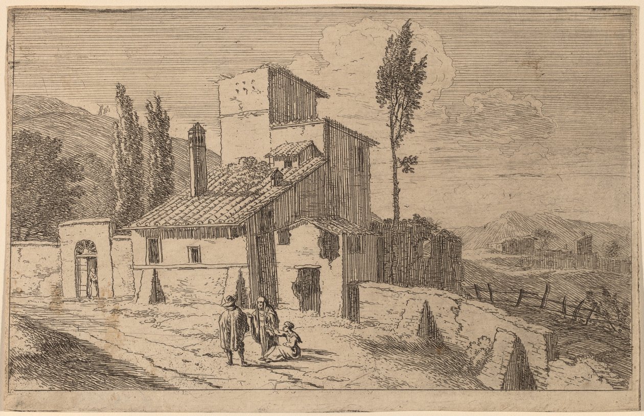 Utsikt över ett kloster av Herman van Swanevelt