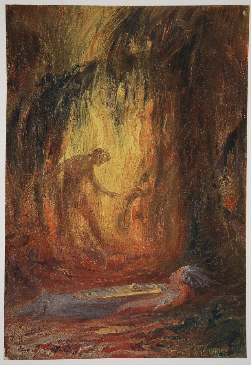Brunnhildes uppvaknande, 1906 av Hermann Hendrich