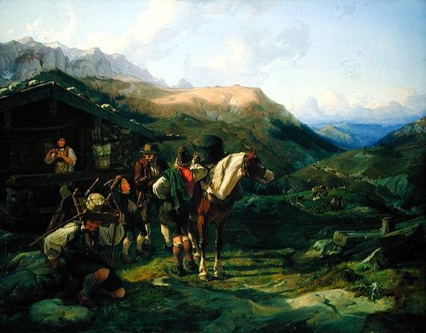 Avgång från alphagen, 1832 av Hermann Kauffmann