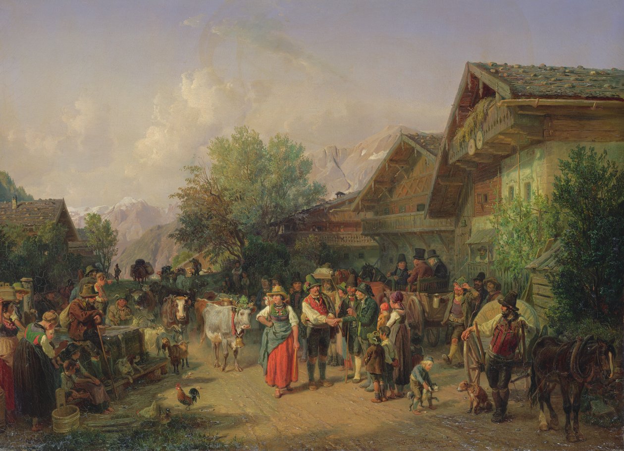 Hemkomst från alphagen, 1848 av Hermann Kauffmann