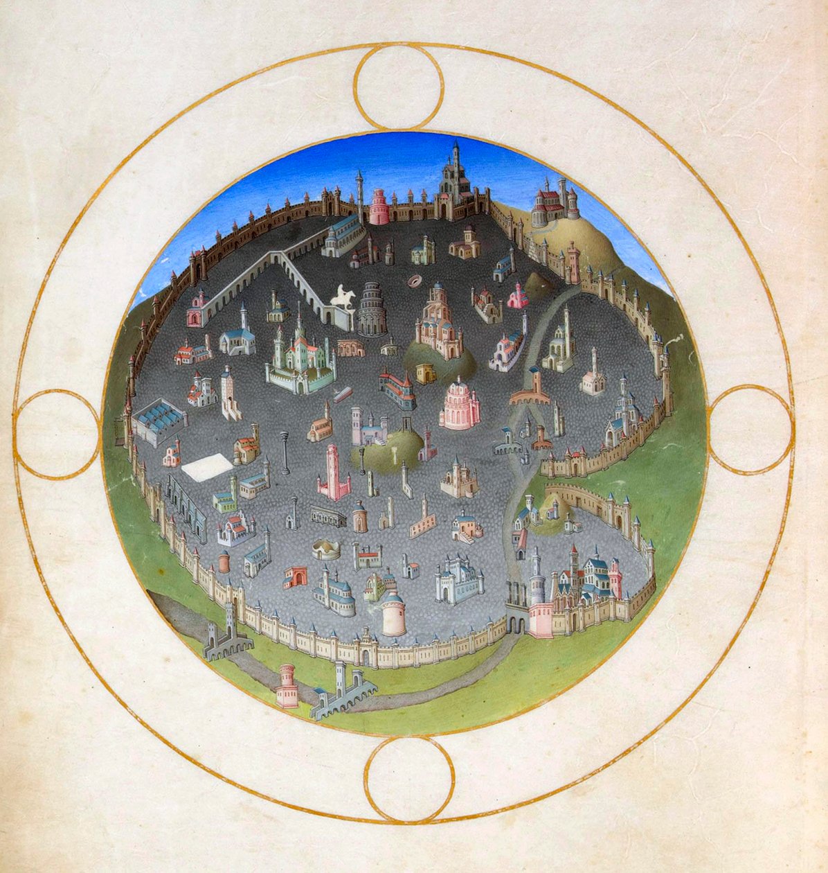 En plan över Rom, 1412-1416 av Hermann Limbourg