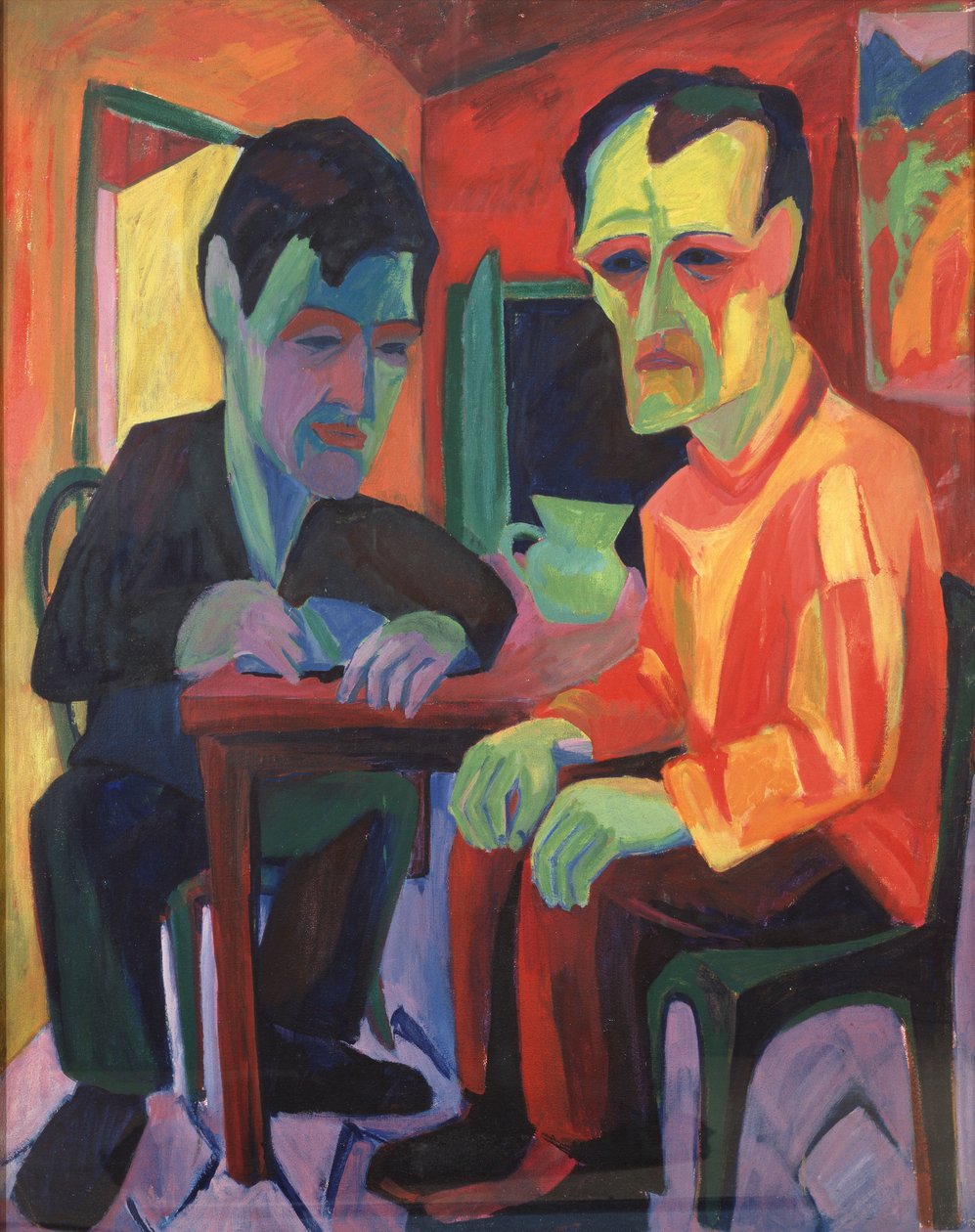 Diskussionen; Samtalet, c.1925 av Hermann Scherer