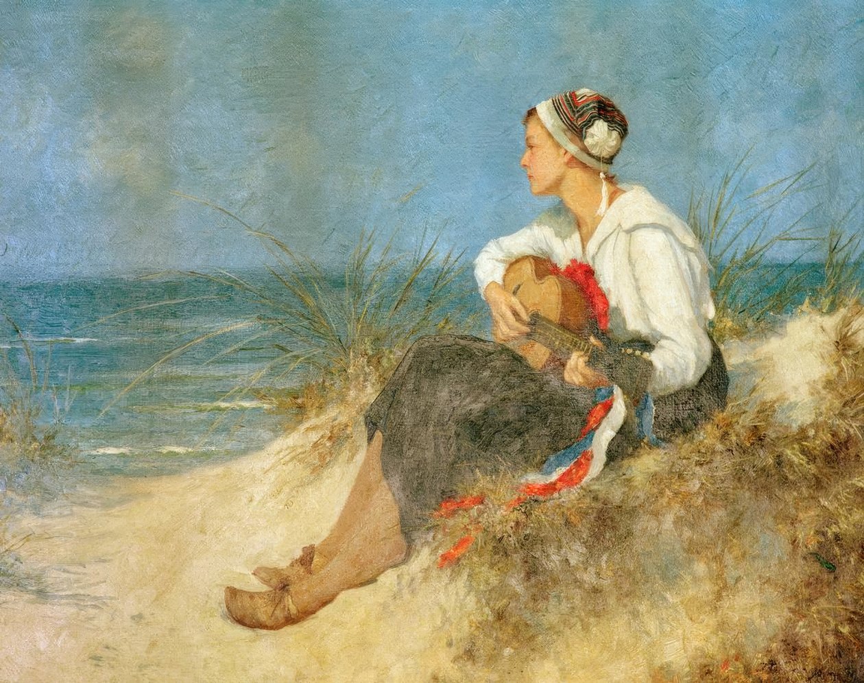 En kontemplativ timme på stranden av Hermann Seeger