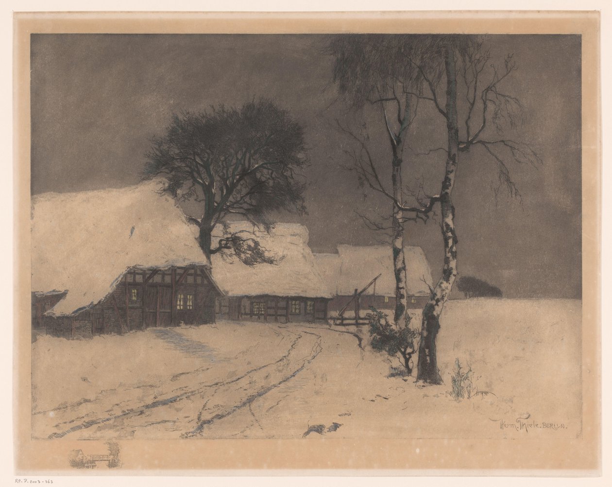 Bondgårdar i snön av Hermann Thiele