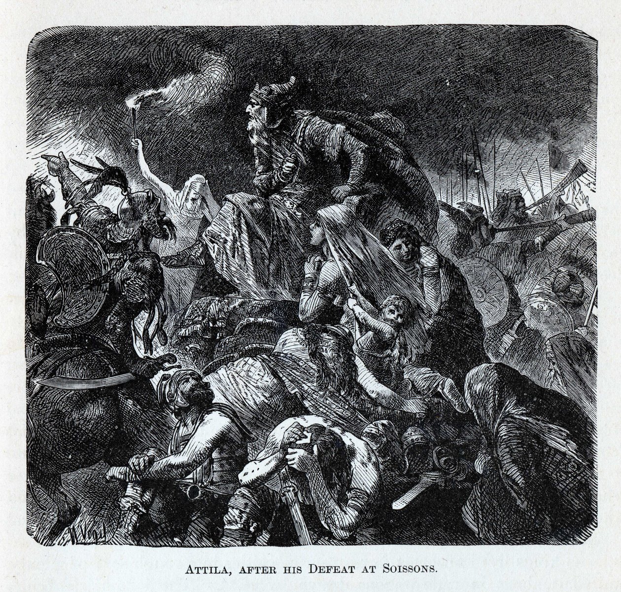 Attila efter hans nederlag vid Soissons, 1882 av Hermann Vogel