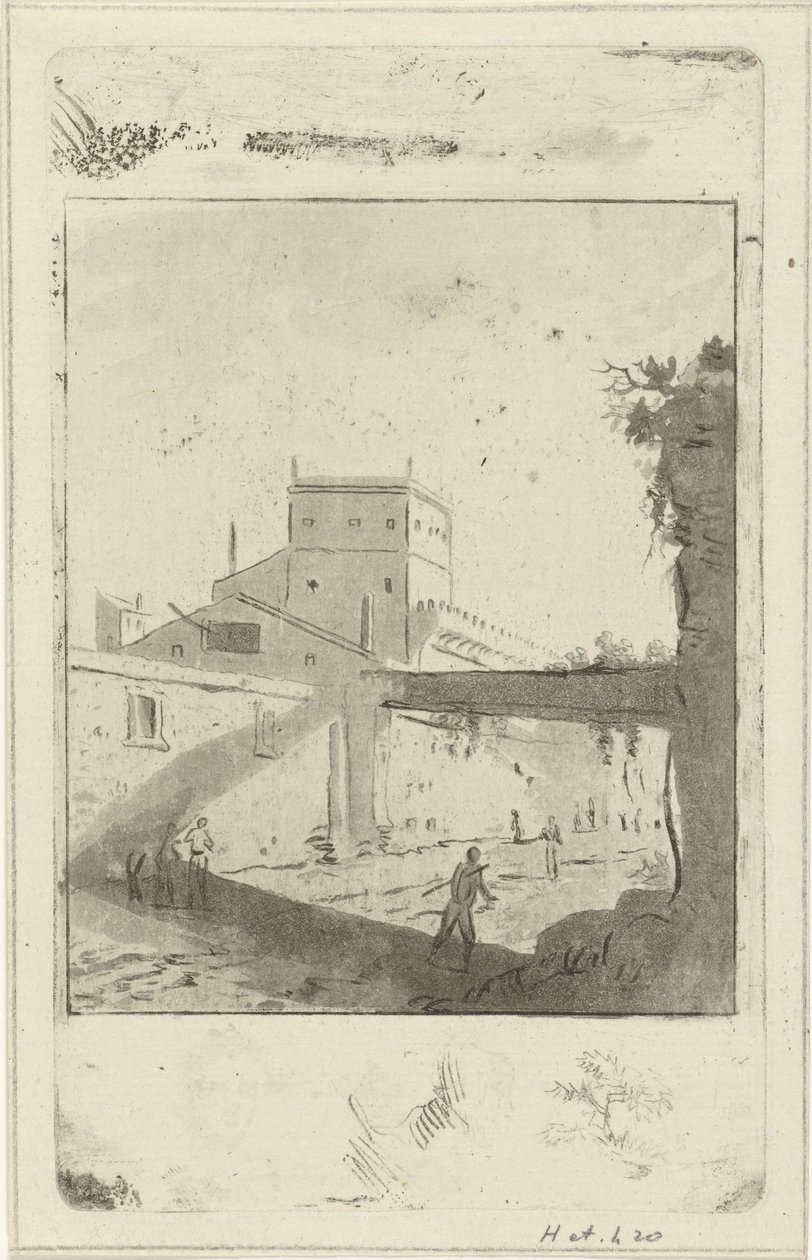 Stadsbild Italienskt landskap av Hermanus Fock