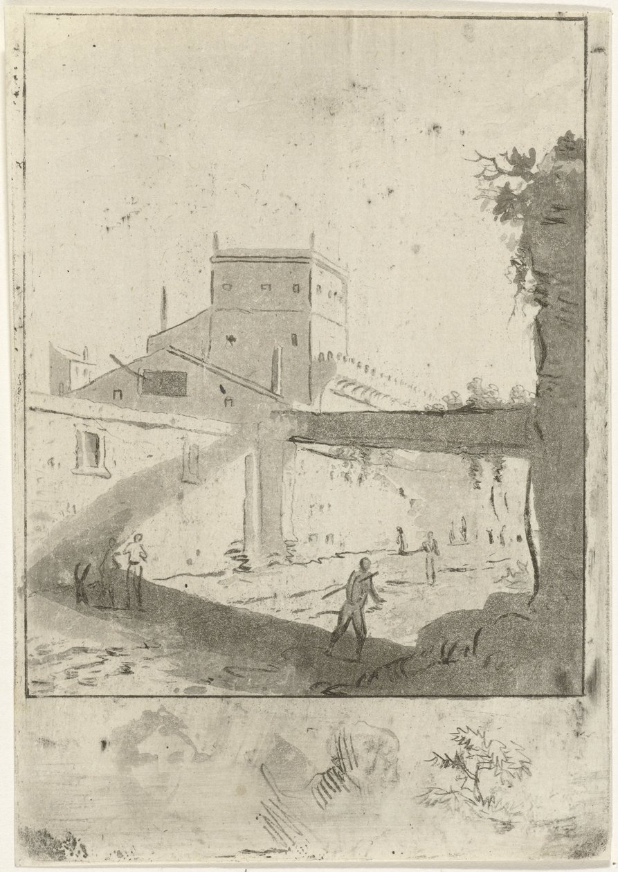 Stadsbild Italienskt landskap av Hermanus Fock