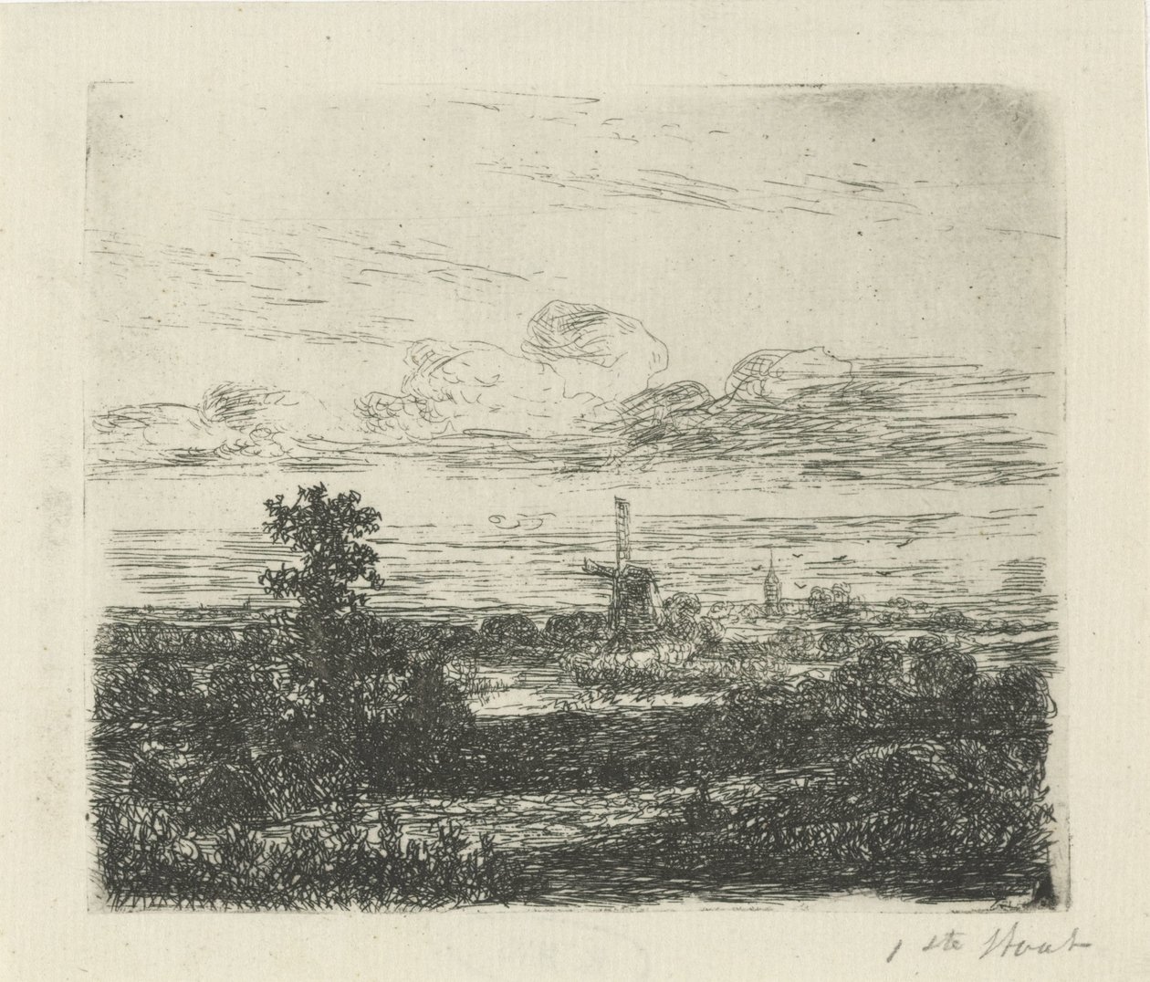 Landskap med en kvarn av Hermanus Jan Hendrik van Rijkelijkhuysen
