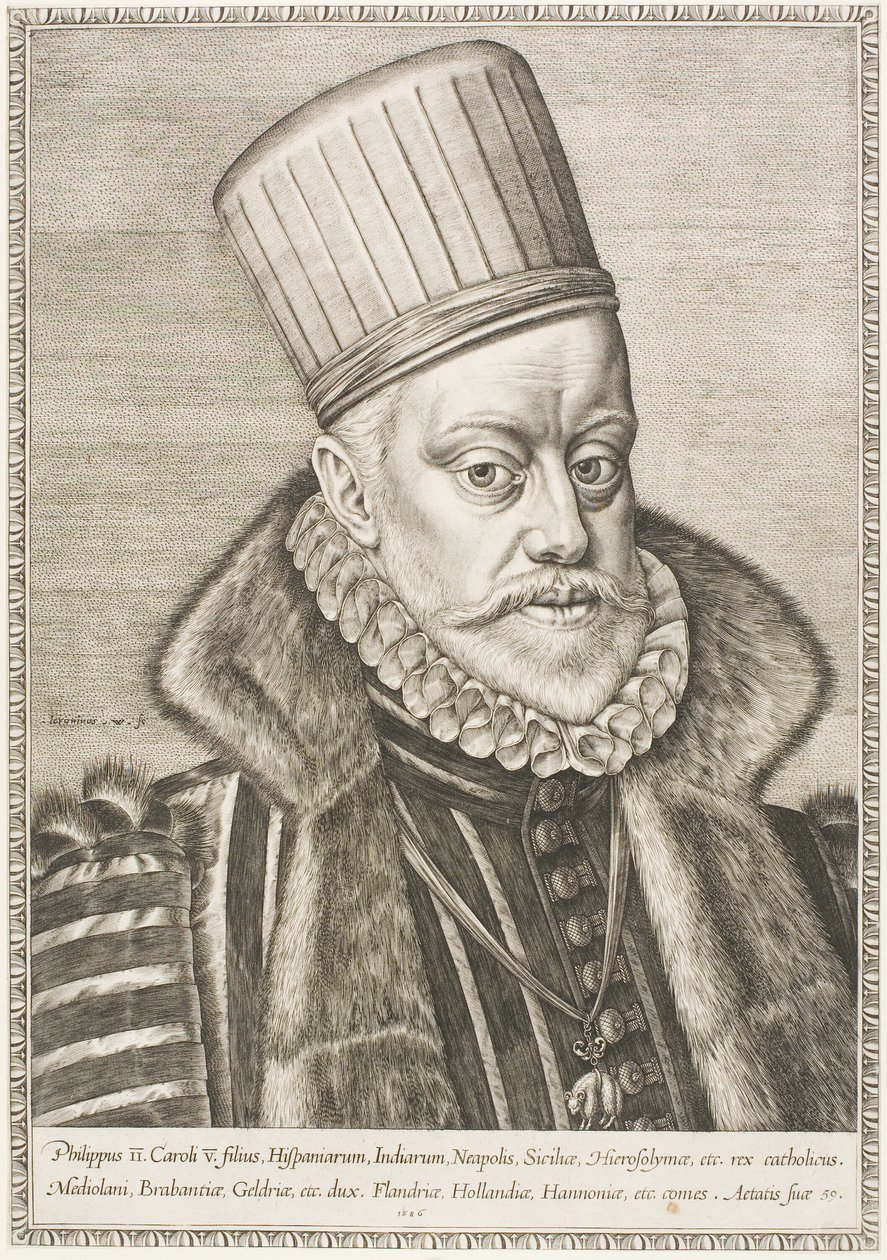 Phillip II, kung av Spanien av Hieronymous Wierix