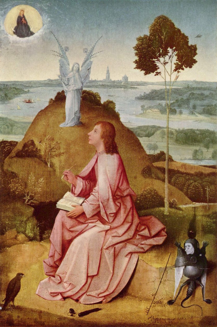 Saint John the Evangelist on Patmos av Hieronymus Bosch