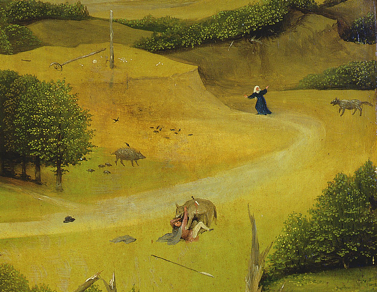 The Adoration of the Magi, detalj av bakgrundsfigurer, 1510 (detalj av 3427) av Hieronymus Bosch