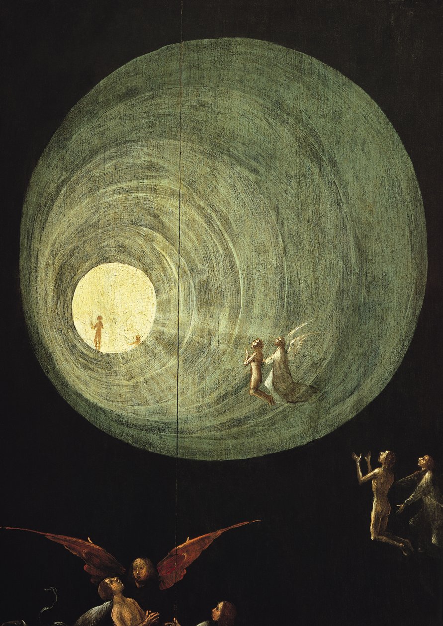 The Ascent of the Blessed, detalj från en panel av en altartavla som tros vara av den sista domen av Hieronymus Bosch