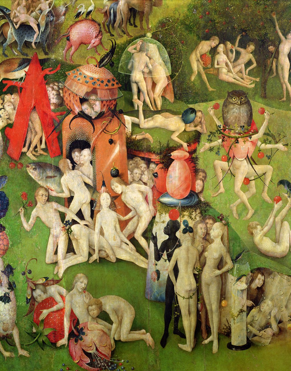 The Garden of Earthly Delights: Allegory of Luxury, central panel av triptyk, c.1500 (detalj) av Hieronymus Bosch