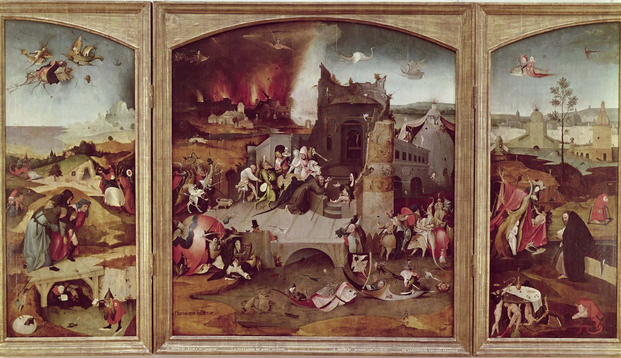 Triptyk av den helige Antonius frestelse av Hieronymus Bosch