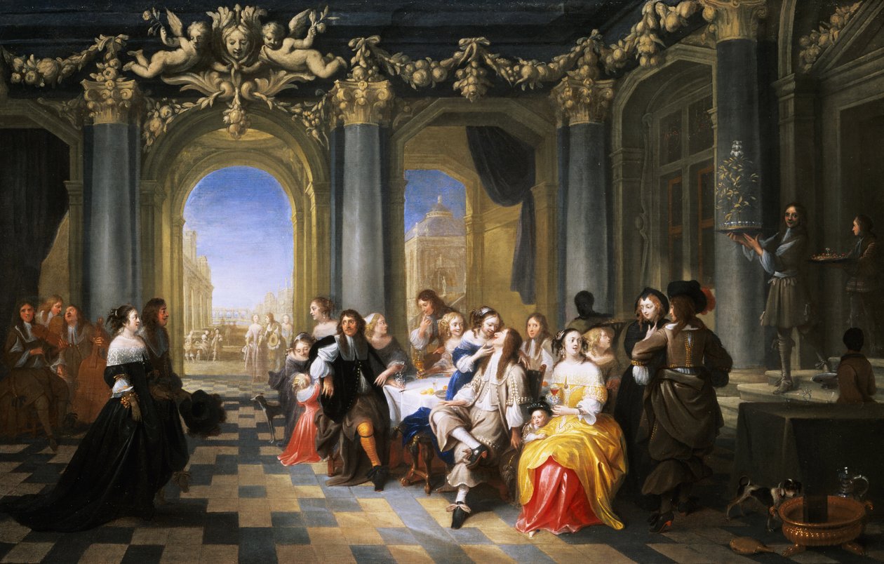 En fest i ett inre av Hieronymus Janssens