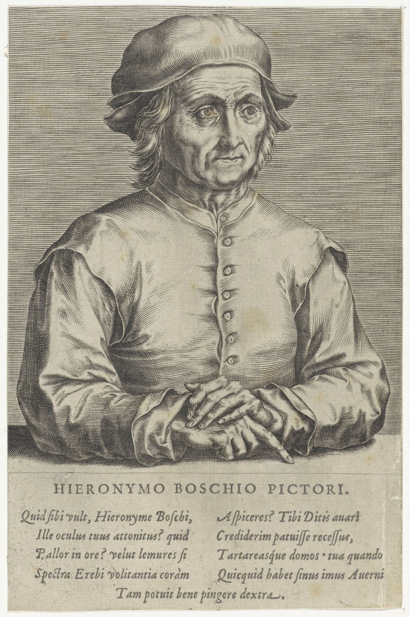 Porträtt av Hieronymus Bosch av Hieronymus (after) Bosch