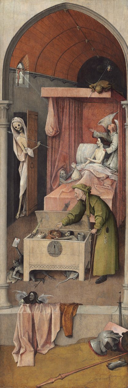 Death and Miser, ca 1485-90 (olja på panel) av Hieronymus Bosch
