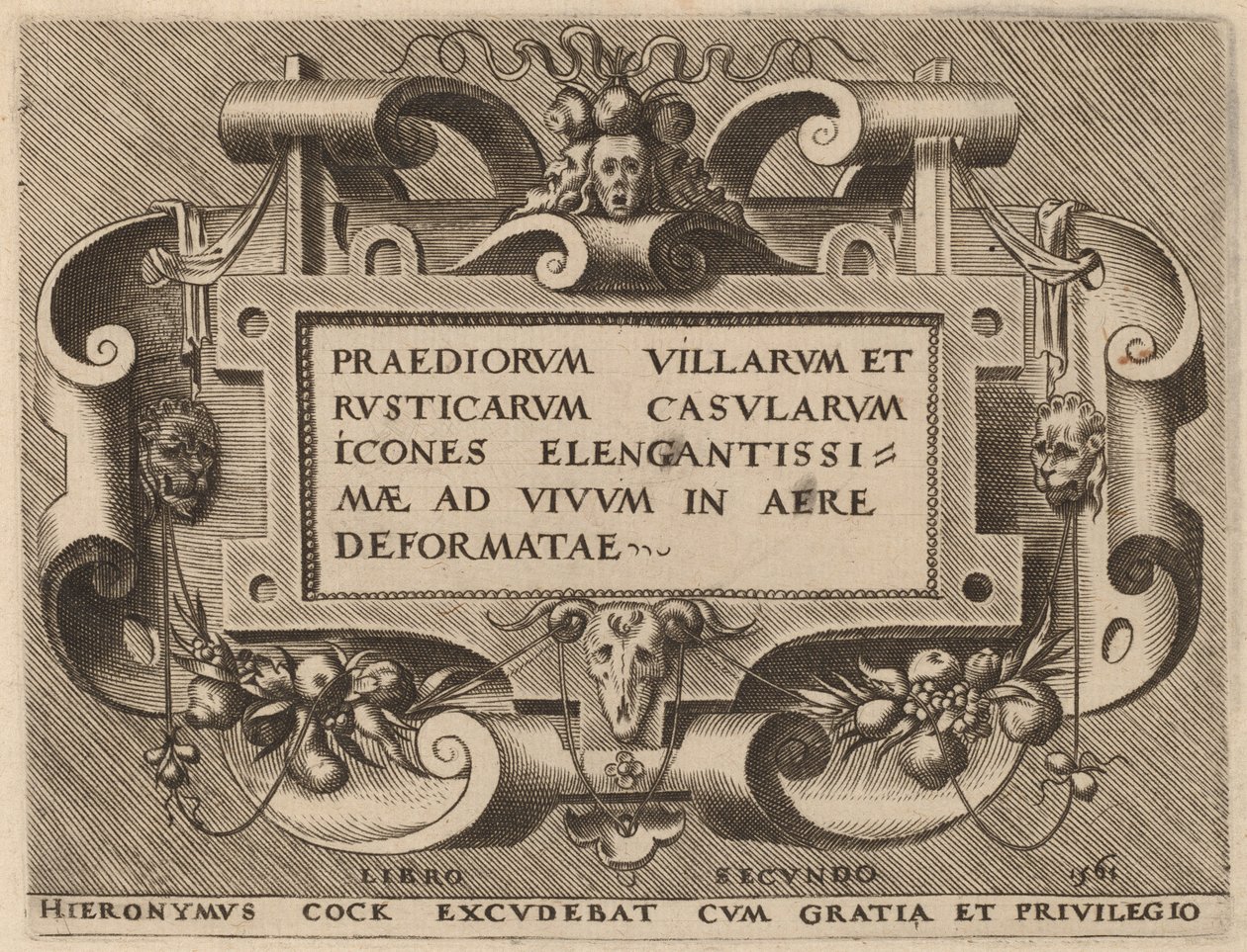 Titelsida för "Villagårdar" av Hieronymus Cock