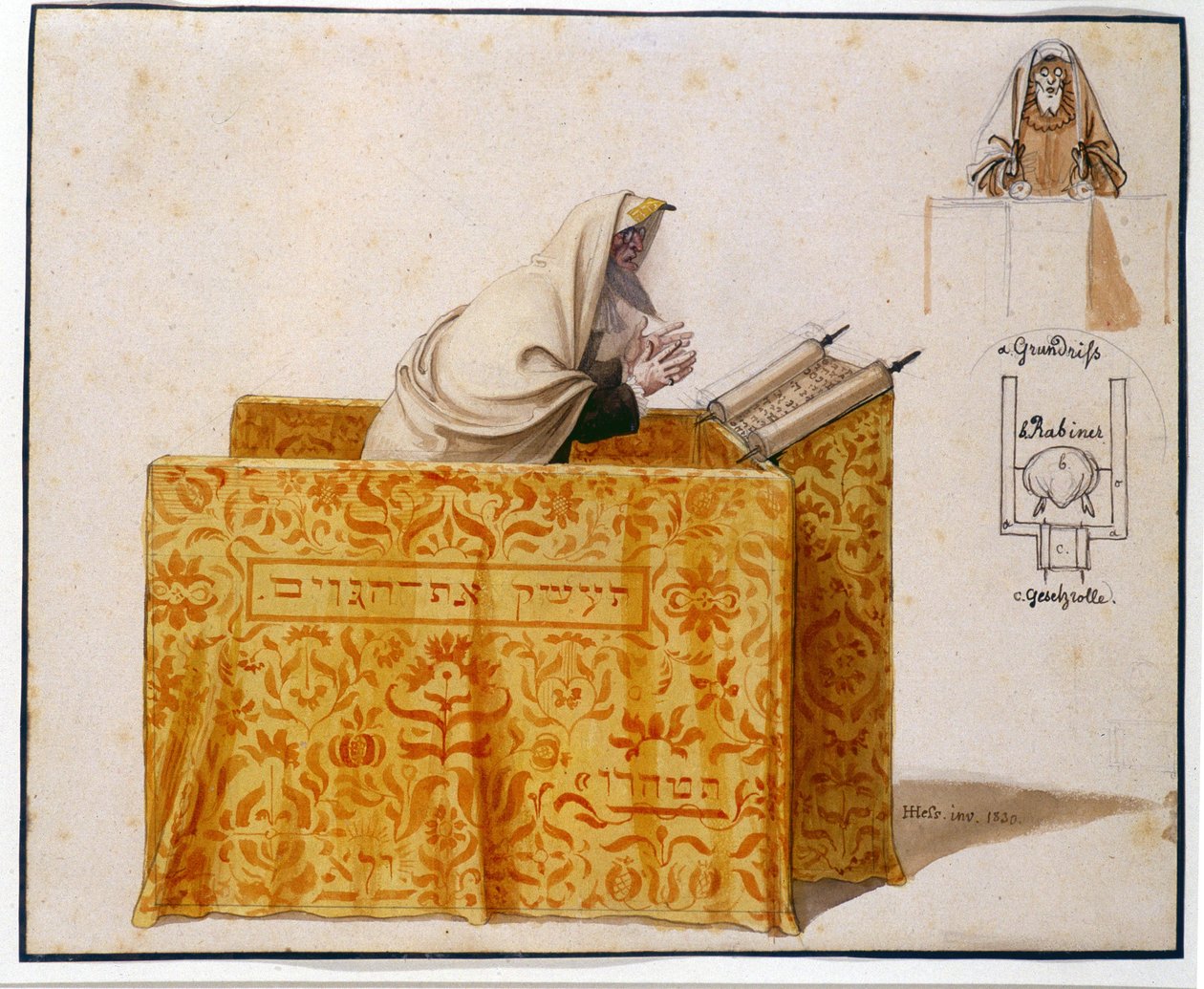 En rabbin i en synagoga, 1830 av Hieronymus Hess
