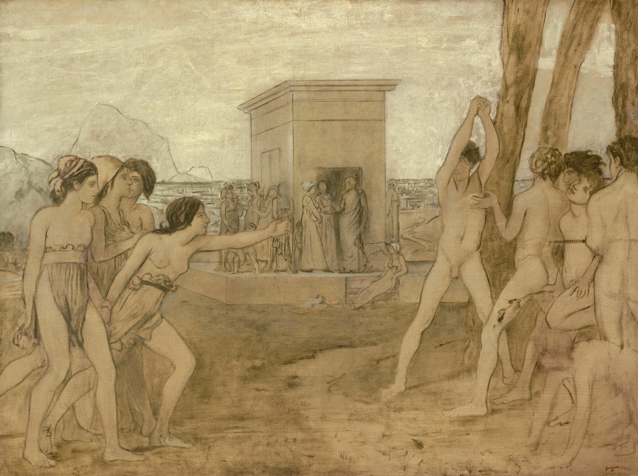 Unga Spartatjejer utmanar pojkar av Hilaire Germain Edgar Degas