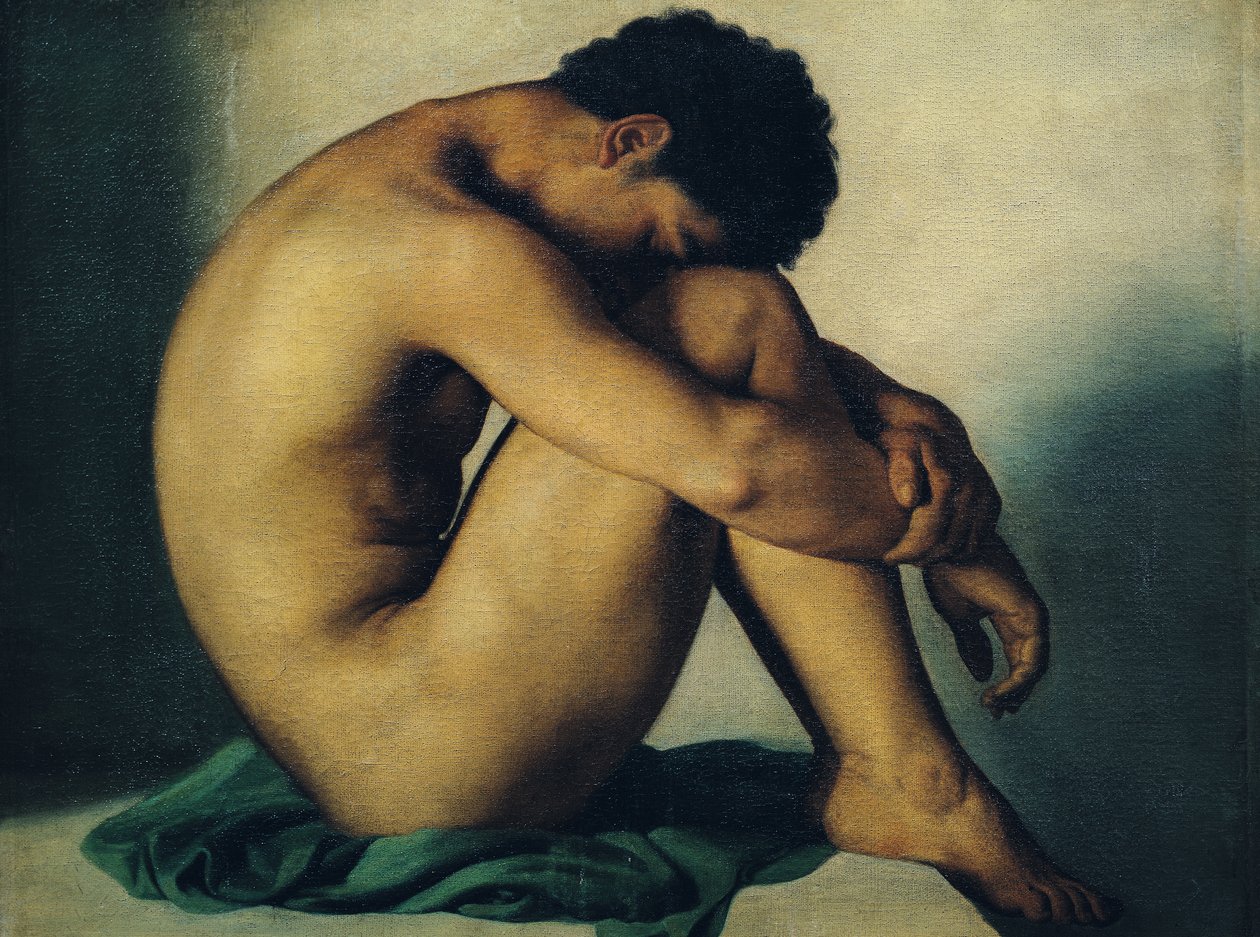 Studie av en naken ung man av Hippolyte Flandrin
