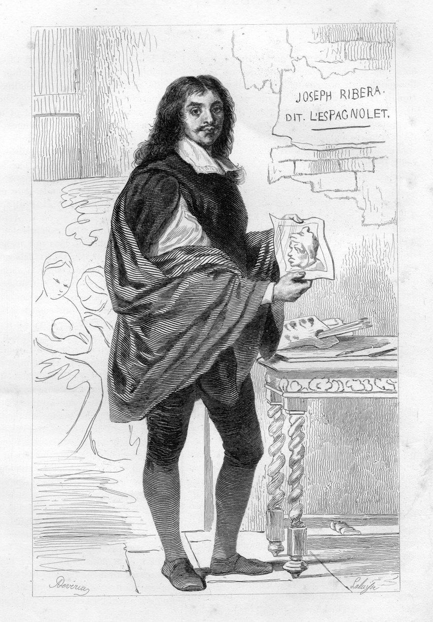 Jose de Ribera av Hippolyte Lalaise Devéria