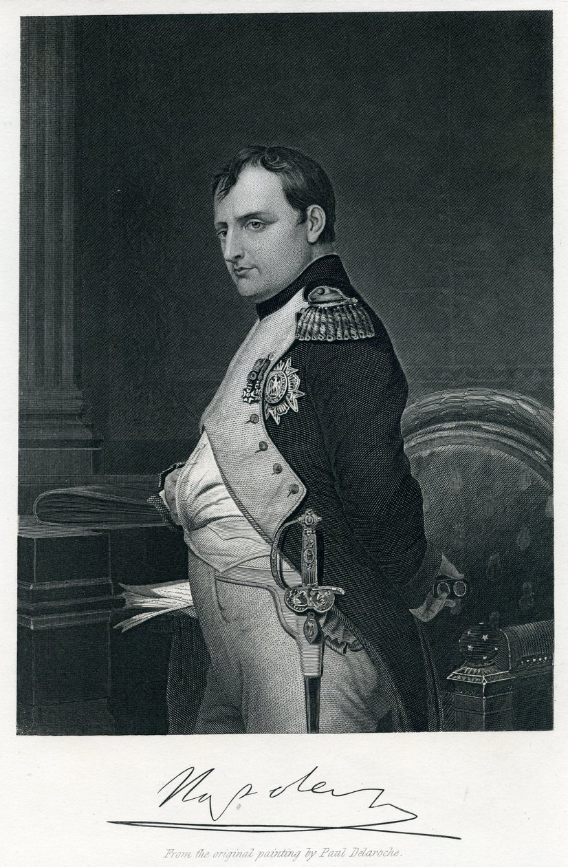 Napoleon I (1769-1821) (engraving) av Hippolyte (1797 1856) (after) Delaroche