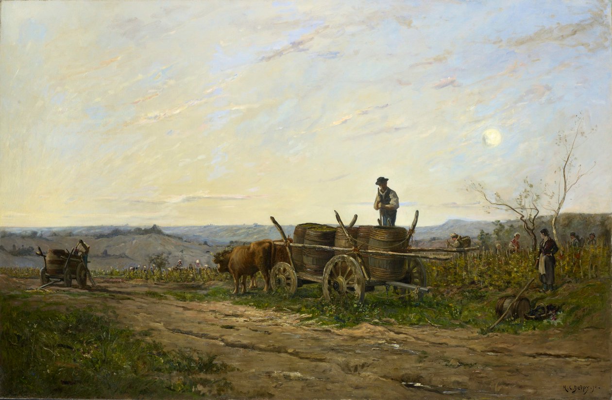 Skörd på morgonen, 1876 av Hippolyte Camille Delpy