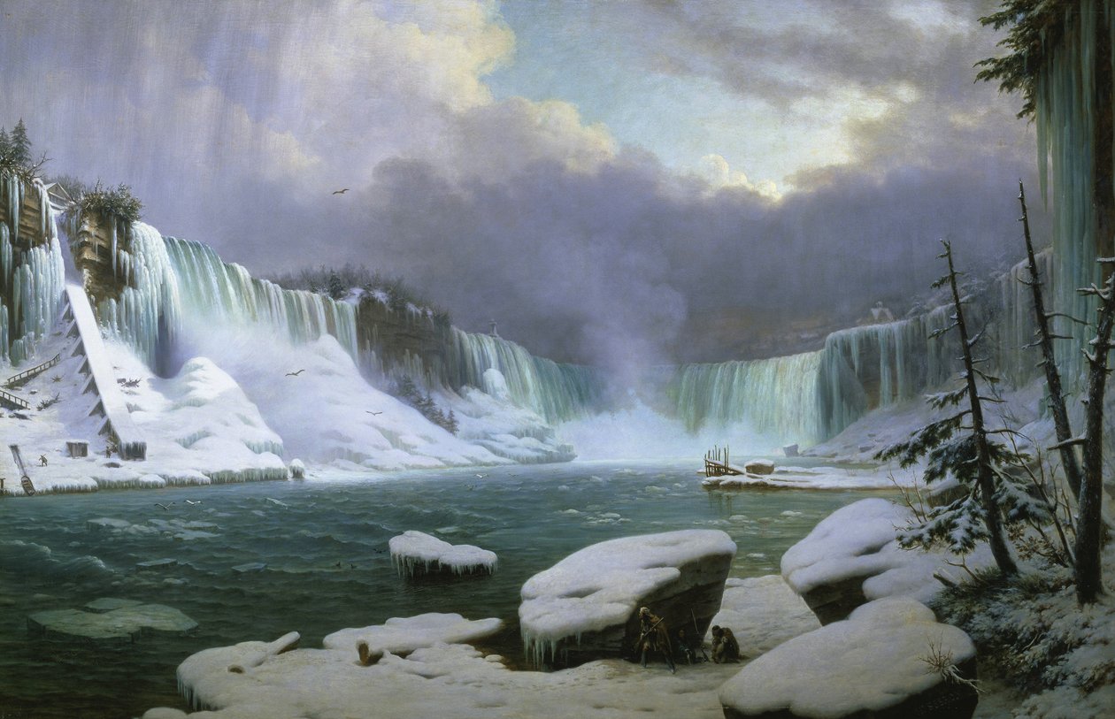 Niagarafallen på vintern av Hippolyte Sebron