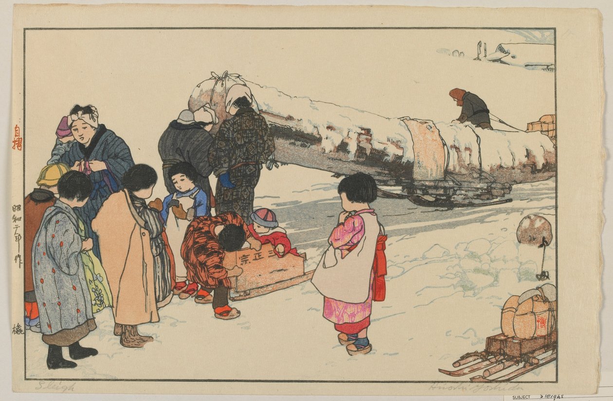 Släde, Showa-eran av Hiroshi Yoshida