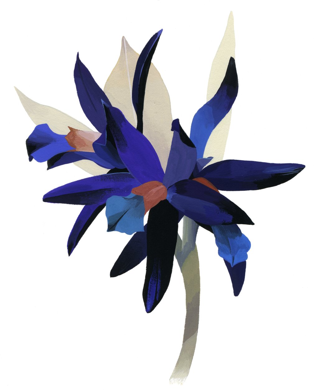 En imaginär blomma med blå bas. av Hiroyuki Izutsu
