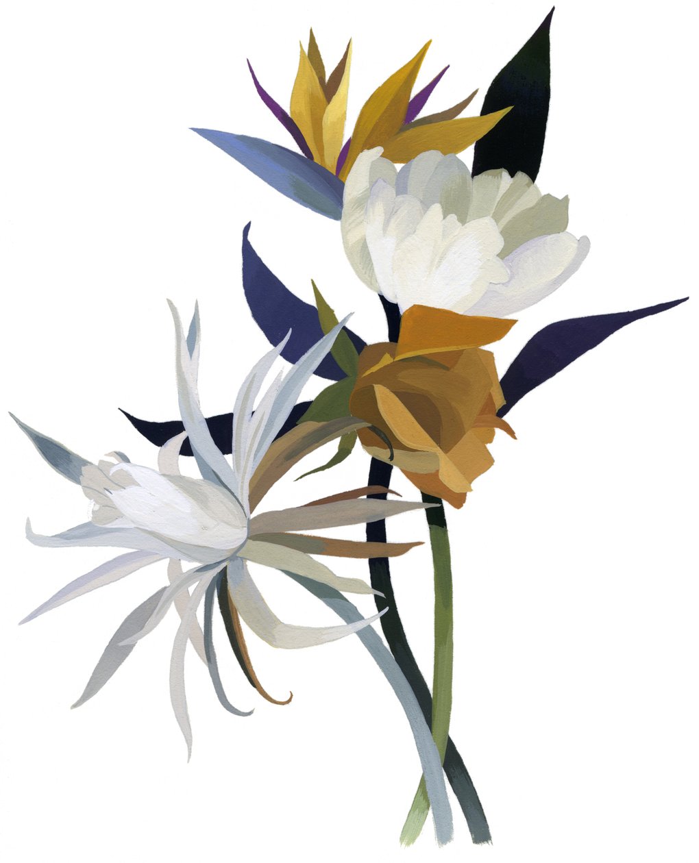 En imaginär blomma med vit bas. av Hiroyuki Izutsu