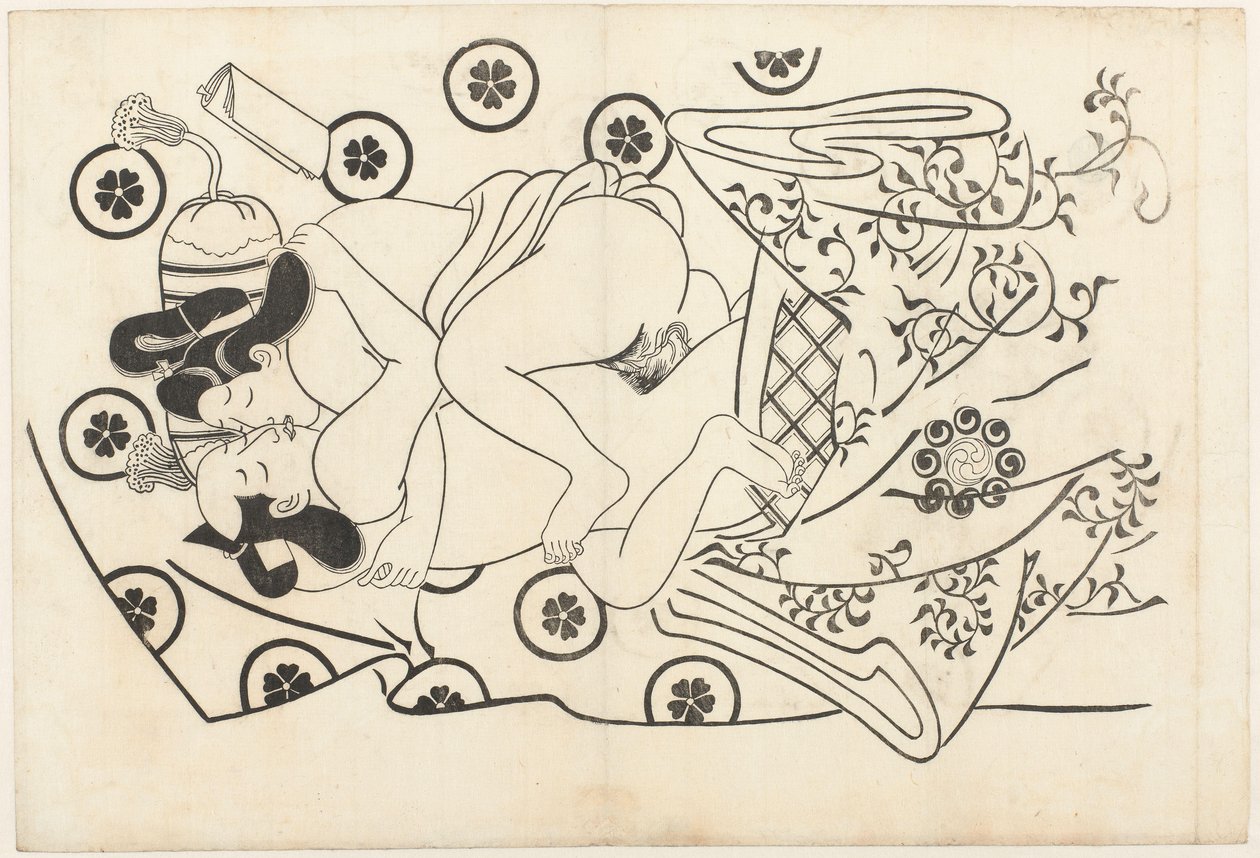 Erotisk show av Hishikawa Moroshige (attributed to)