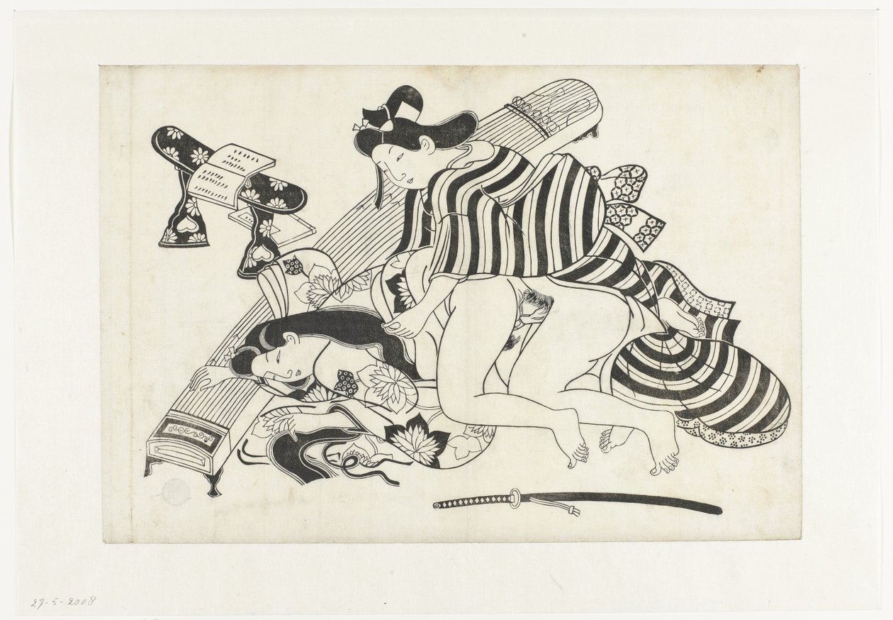 Erotisk show av Hishikawa Moroshige (attributed to)